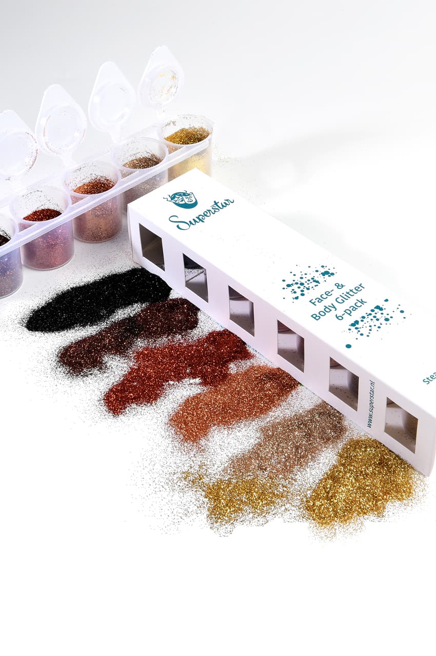 Face- & body glitter 6-pack Steampunk